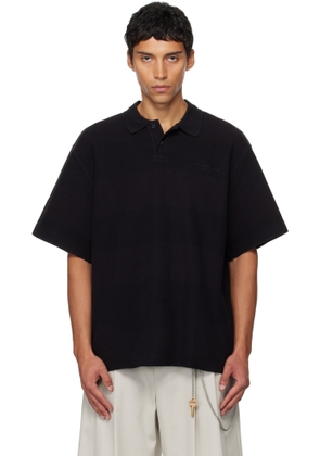 Alexander Wang Black Rib Short Sleeve Polo