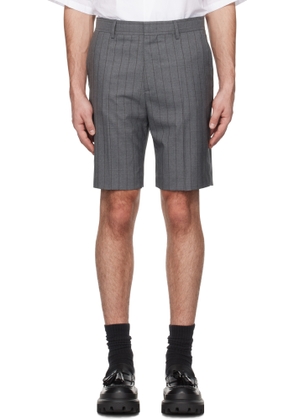 Moschino Gray Wool Pinstripe Shorts