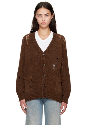 R13 Brown Chenille Boyfriend Cardigan