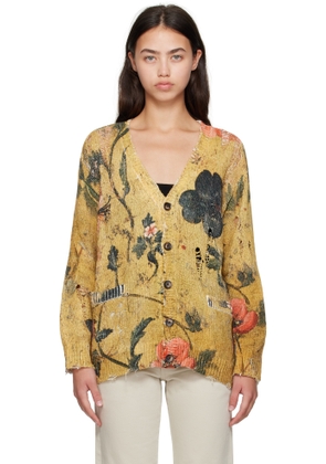 R13 Yellow Printed Boyfriend Cardigan