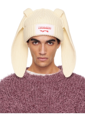Charles Jeffrey LOVERBOY Off-White Chunky Rabbit Beanie