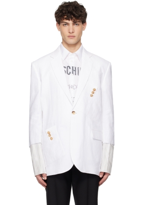 Moschino White Cuff Details Blazer