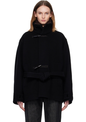 LEMAIRE Black Short Duffle Coat
