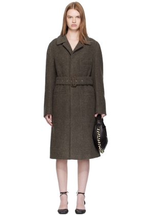 LEMAIRE Khaki Belted Tailored Coat