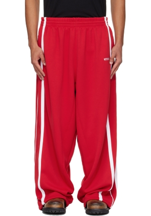 VETEMENTS Red Gym Sweatpants