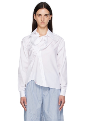 Charles Jeffrey LOVERBOY White Elasticated Ruffle Shirt