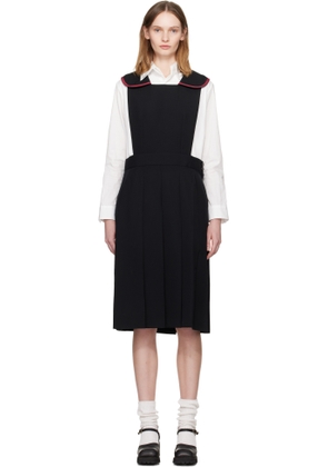 Comme des Garçons Girl Black Square Collared Pinafore Midi Dress