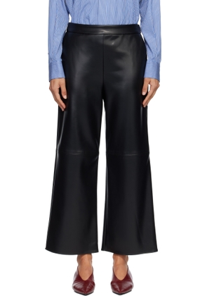 Max Mara Black Amati Faux-Leather Trousers