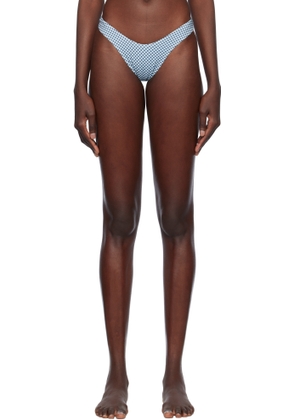 Frankies Bikinis Blue & White Full Moon Micro Bikini Bottom