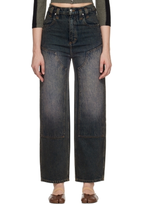 Eckhaus Latta Blue Double Knee Baggy Jeans