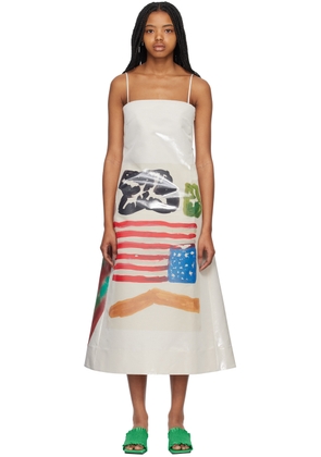 Meryll Rogge Taupe Beni Bischof Edition Graphic Midi Dress