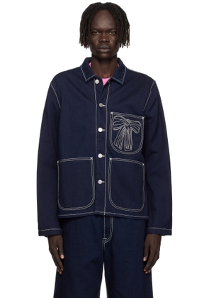 Acne Studios Blue Embroidered Denim Jacket