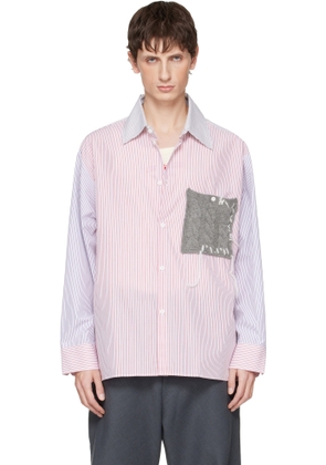 Charles Jeffrey LOVERBOY Multicolor Oversized Long Sleeve Knitted Patch Shirt