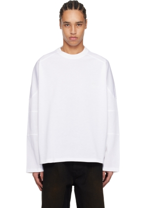WOOYOUNGMI White Shoulder Cut Long Sleeve T-shirt