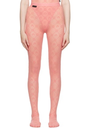 Marine Serre SSENSE Exclusive Pink Recycled Mesh Flock Tights