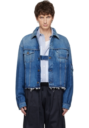 Maison Margiela Blue Frayed Denim Jacket