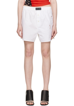 Marine Serre White Regenerated Household Linen Shorts