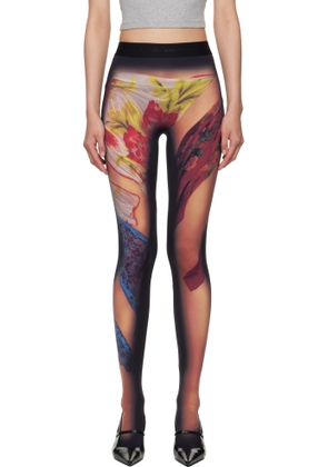 Marine Serre Multicolor Recycled Draped Statue Jersey Leggings