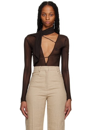 JACQUEMUS Brown Le Raphia 'Le Body Abanaba' Bodysuit