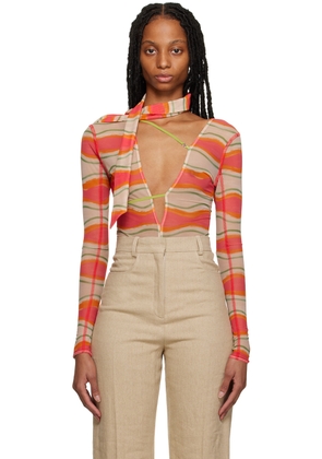 JACQUEMUS Multicolor Le Raphia 'Le Body Abanaba' Bodysuit