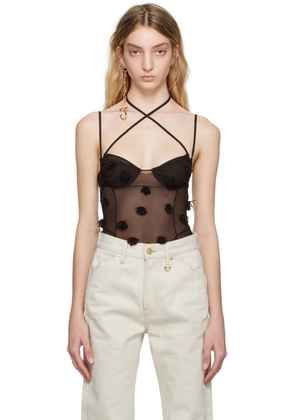 JACQUEMUS Brown Le Raphia 'Le Body Ilha' Bodysuit