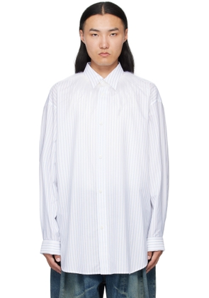 Hed Mayner White & Blue Kidassia Collared Shirt