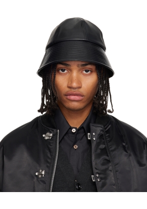Comme des Garçons Homme Black Synthetic Leather Mix Bucket Hat