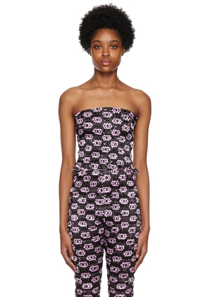 Amy Crookes Black Shirred Tank Top