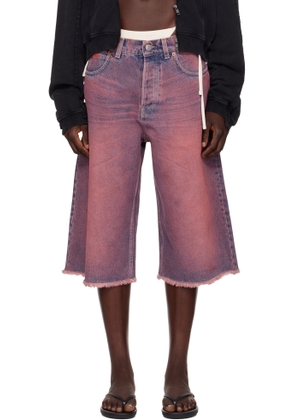 Martine Rose SSENSE Exclusive Pink Faded Denim Shorts