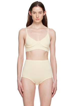 Talia Byre Off-White Ribbed Bra
