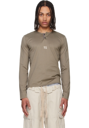 Raimundo Langlois Brown Long Sleeve Henley