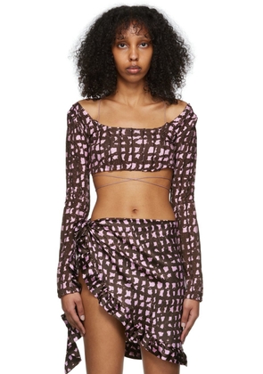 Helenamanzano Brown Cuerda T-Shirt