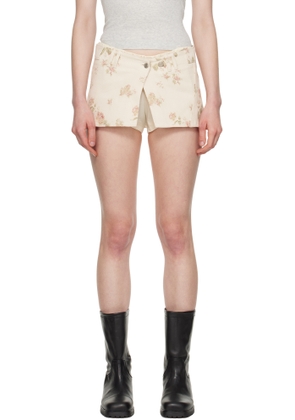 OPEN YY Beige Layered Boxer Short Miniskirt
