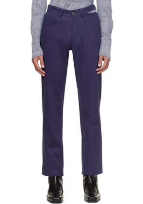 Carlota Barrera Navy Waistband Slit Straight Jeans