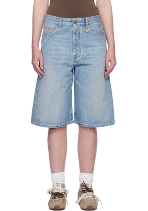 AMIRI Blue Faded Denim Shorts