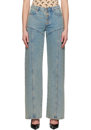 Marine Serre Blue Moon Laser Flare Jeans