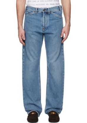 Moschino Blue Laurel Crown Emblem Jeans