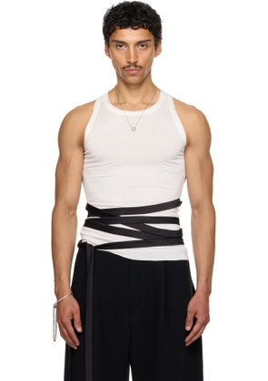AARON ESH SSENSE Exclusive White Satin Tie Jersey Tank Top