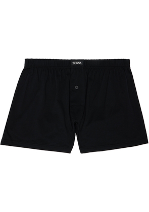ZEGNA Black Filoscozia Cotton Boxers