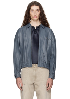 Paloma Wool Blue Lora Leather Jacket