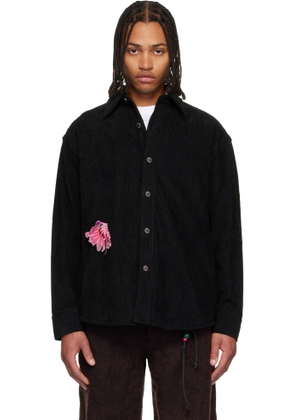 Song for the Mute Black 'Flower' Overshirt