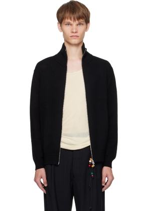 Song for the Mute Black Zip Up Funnel Cardigan
