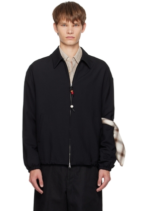 Song for the Mute Black Gabardine Slim Coach Jacket