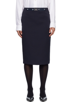 Max Mara Navy Satrapo Midi Skirt