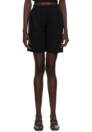ÉTERNE Black Logo-Embroidered Shorts