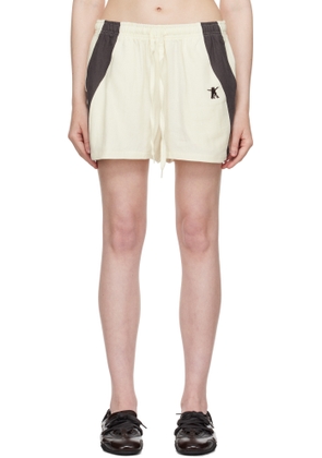 OPEN YY Off-White YY Color Block Shorts