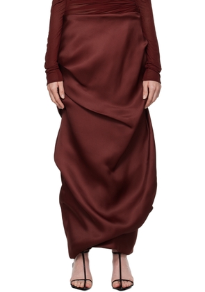 KHAITE Burgundy Olula Maxi Skirt