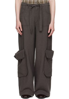 OPEN YY Gray Linen Cargo Pants