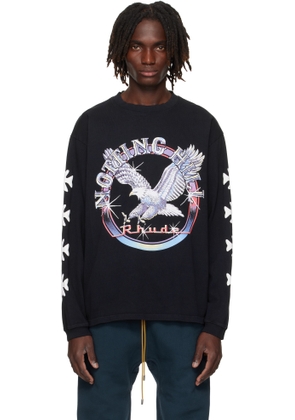 Rhude Black 'Notting Hill' Eagle LS T-shirt