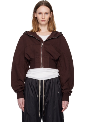 Rick Owens DRKSHDW Burgundy Concordians Collage Hoodie